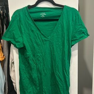 J crew green v neck skin tee